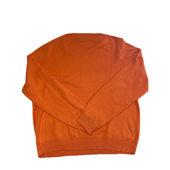 Polo Ralph Lauren Sweater Mens XL V Neck Pullover Orange Pima Cotton Preppy - Picture 2 of 7